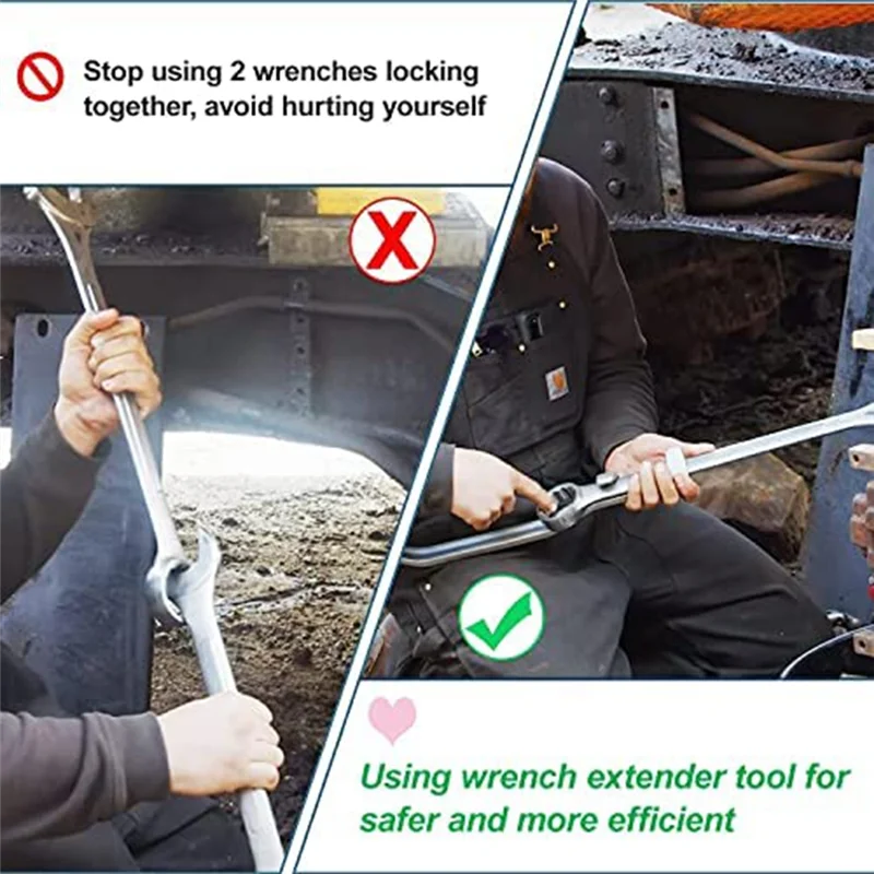 

BOFOF Wrench Extender Tool Bar, 14 in Wrench Extender, Stainless Steel Torque Wrenche Tools for Mechanics, Wrench Extender