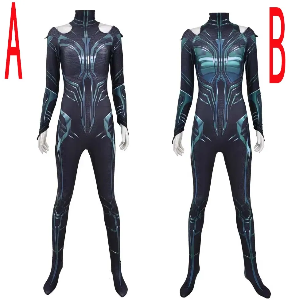 

Halloween Adult Hela Cosplay Costume Party Hela Superhero Women Zentai Jumpsuit Bodysuit