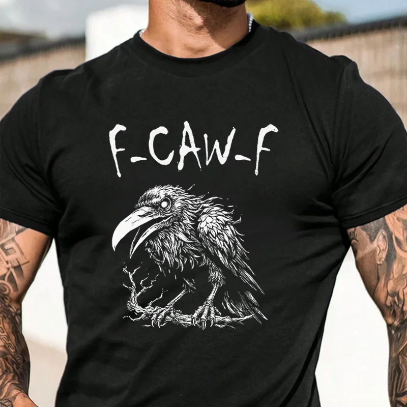 

Футболка F Caw F Black Crow Graphic 2026 в новом винтажном стиле с узором, повседневный топ с короткими рукавами для мужчин и женщин