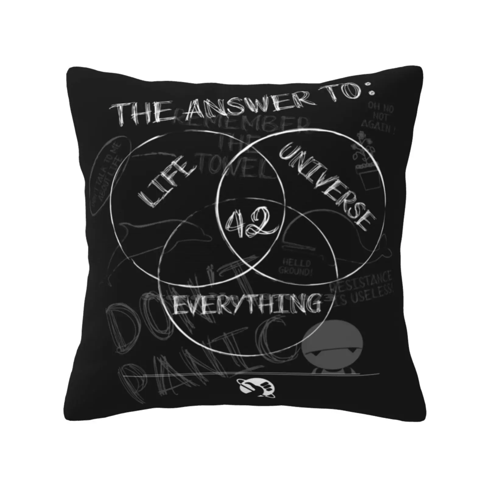 The Answer Is... Pillowslip Pillowcase Hitchhikers Guide To The Galaxy Ironic 42 Douglas Adam Dont Panic Book Nerd Towel Life