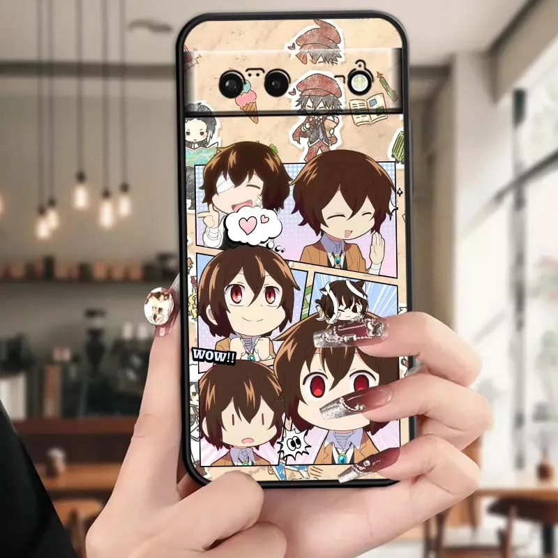 Cool Bungo Stray Dogs Anime para Google Pixel 9a 9 8A 8 7 7A 6 6A Pro XL 2024 5G negro suave TPU funda de silicona para teléfono