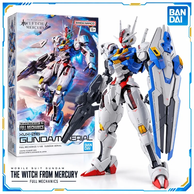 Genuine Bandai Full Mechanics 1/100 Gundam Aerial Witch From Mercury Permet Score Clear Color Anime Action Figure Model Kit Toy