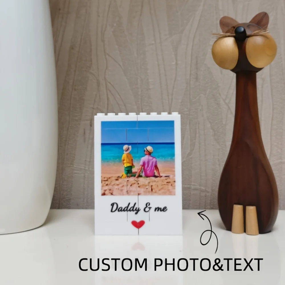 A Personalized Photo Puzzle, Self-defined Picture and Text Building Blocks, Colorful Photo Puzzle, Anniversary,Father's Day Gift