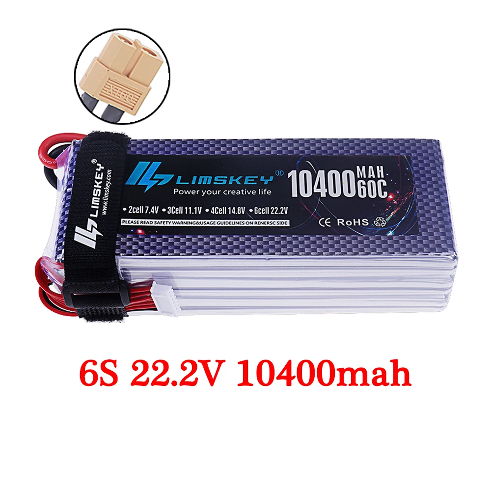 7.4v 11.1v 14.8v 22.2v 10400mAh Lipo Batterij Voor RC Quadrotor Drones Racewagen Boten Onderdelen 2s 3s 4s 6s Oplaadbare Batterij