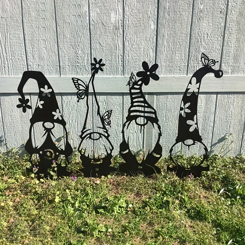 

CIFBUY Deco Wrought Iron Garden Decor Elf Silhouette Stake Ground Insertion Fence Metal Decoration European and American Creativ