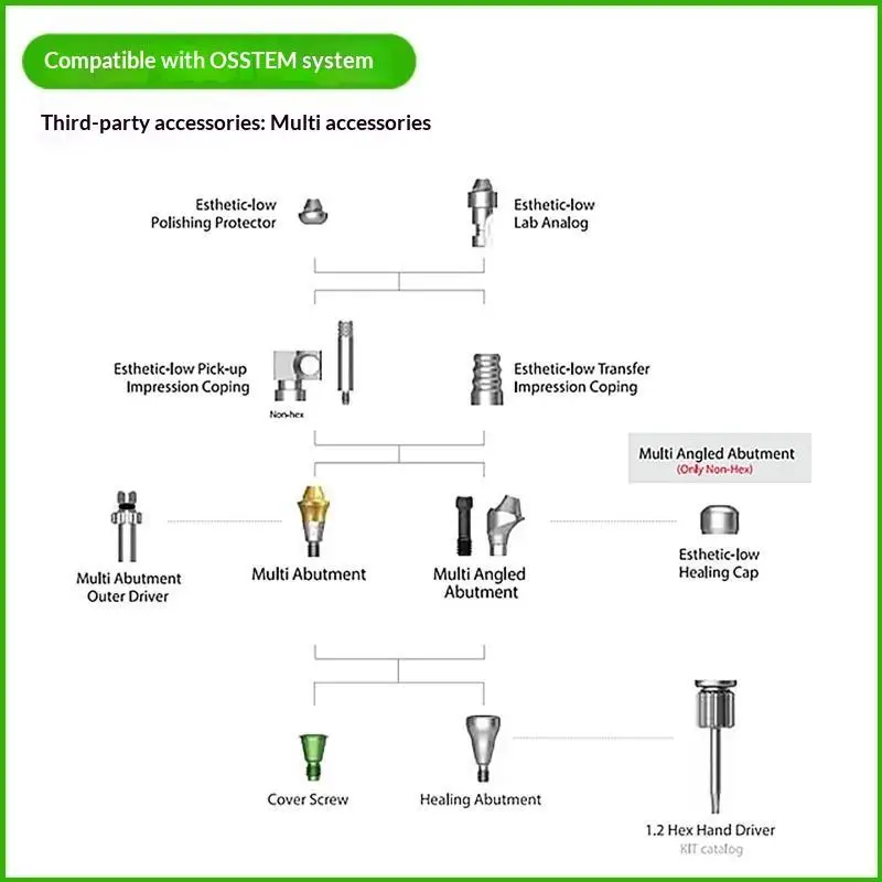 Dental-Komposit-Winkelabutment als Implantat-Ersatz, 1 Set, Titanlegierung, biokompatibel, passend für OSSTEM Dental Clinic – Detail 9