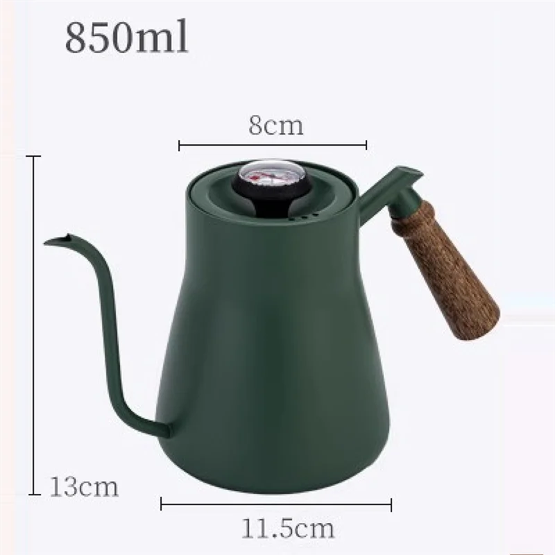 Chaleira de fabricação manual com cabo de madeira AT51-Chaleira de boca estreita para casa Chaleira de fabricação manual de café por gotejamento