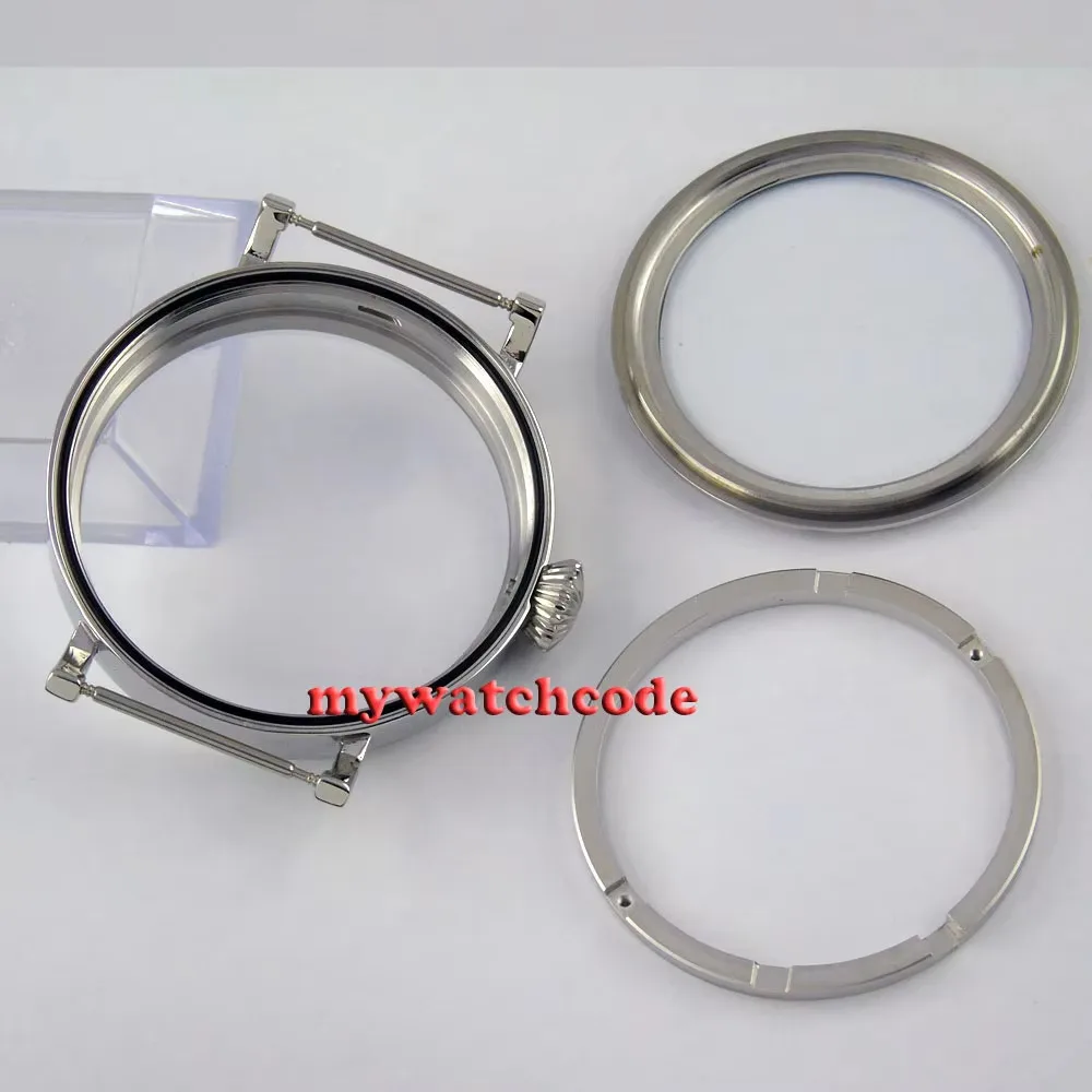 46mm polished stainless steel parnis Watch CASE fit 6498 6497 movement C34