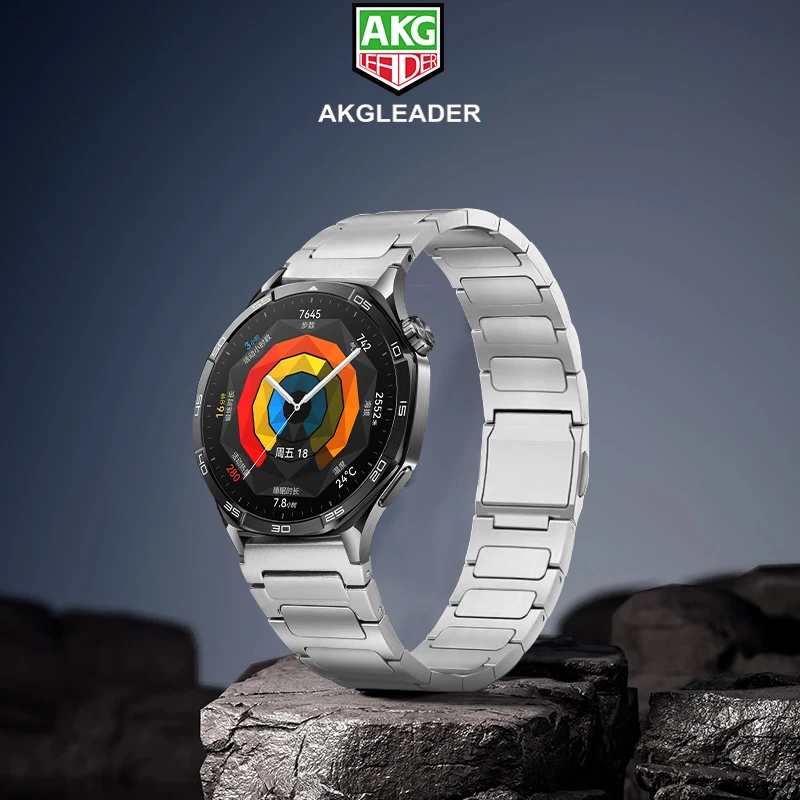 Akgleader-チタン磁気時計ストラップ、ソフトスポーツブレスレット、Huawei Watch gt 5 pro、46mm、22mm