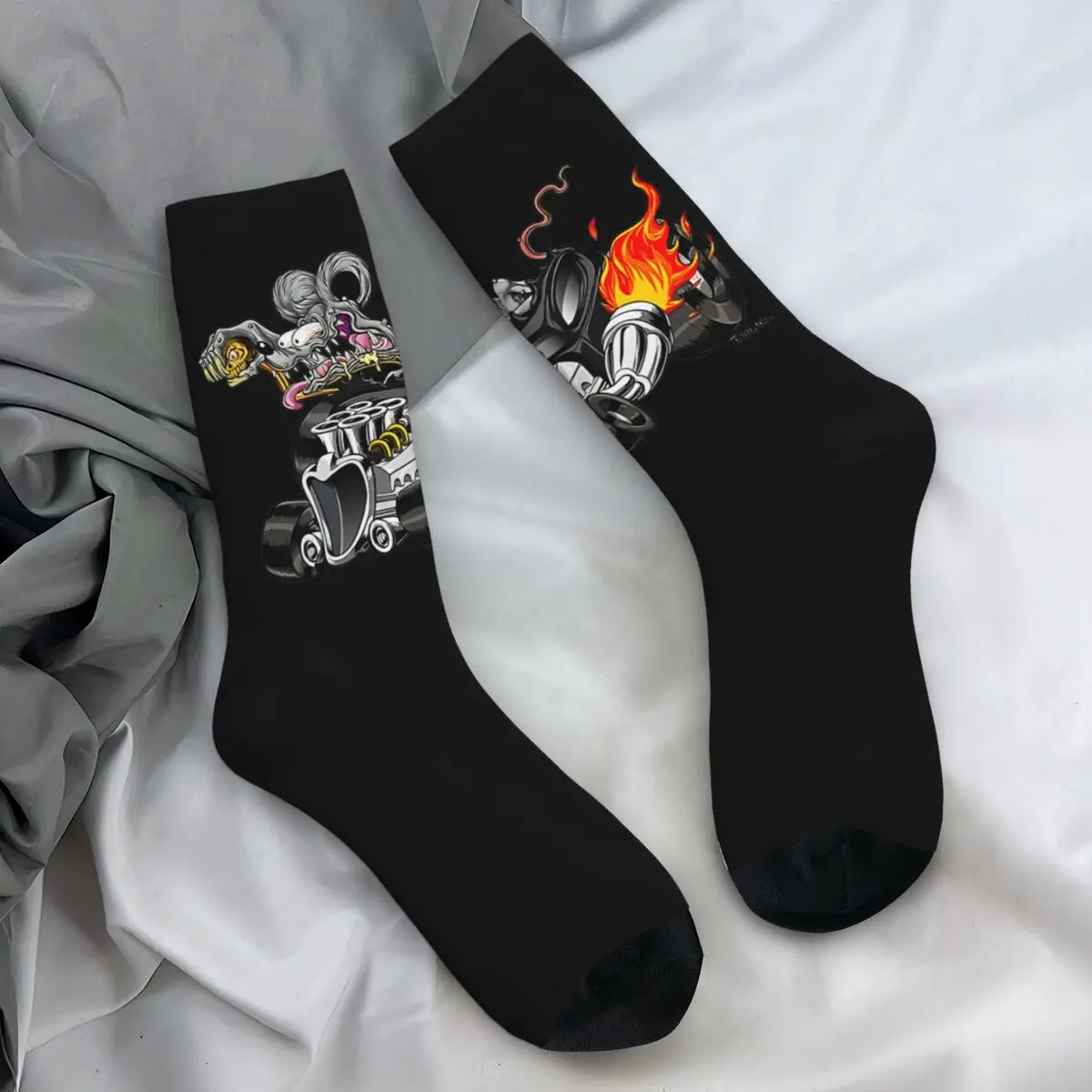 

Tales Of The Rat Fink 7 Socks Harajuku Casual Stockings Men Breathable Outdoor Socks Spring Graphic Non Skid Socks