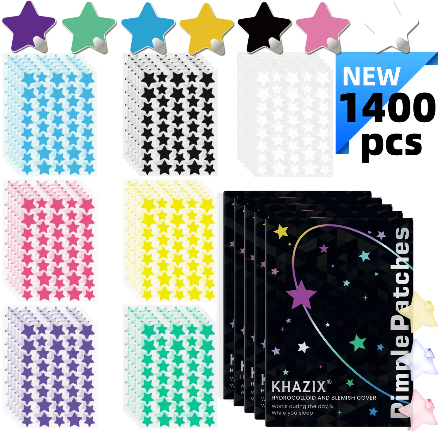 1400PCS Star Acne Patch, Facial Acne Patch, Concealer Patch, Acne Patch, ultra-thin and breathable