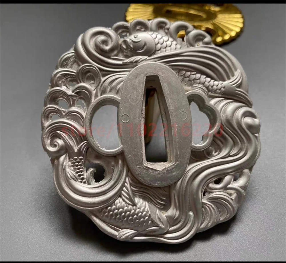 Good Quality Alloy Silvery Tsuba Handguard Guard For Japanese Japan Samurai Katana Sword Fittings Accessory Parts