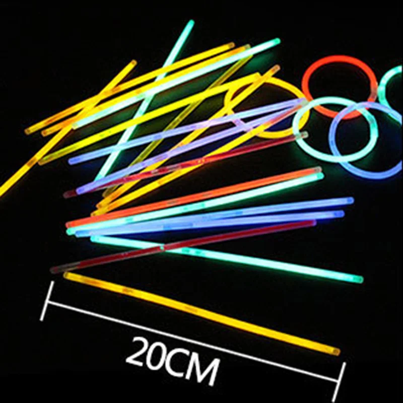 10/20/50/100Pcs Colorful Glow Stick Glow in the Dark Bracelets Neon Fluorescent Stick For Wedding Birthday Party Flash Supplies