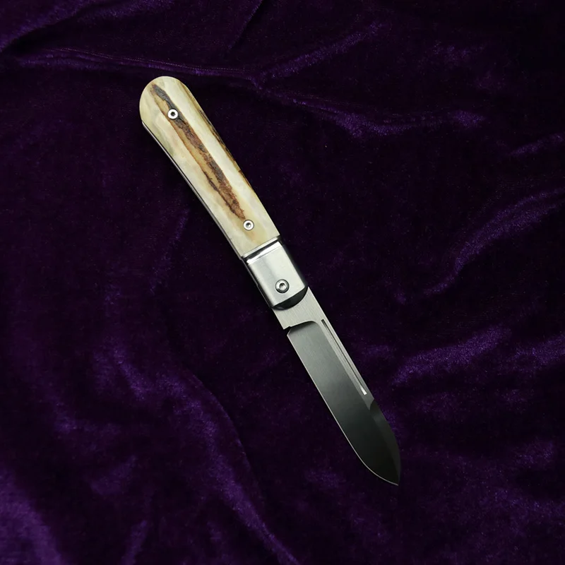 LEMIFSHE deer antler stalk steel handle m390 blade folding knife pocket survival EDC tool camping hunting outdoor knife