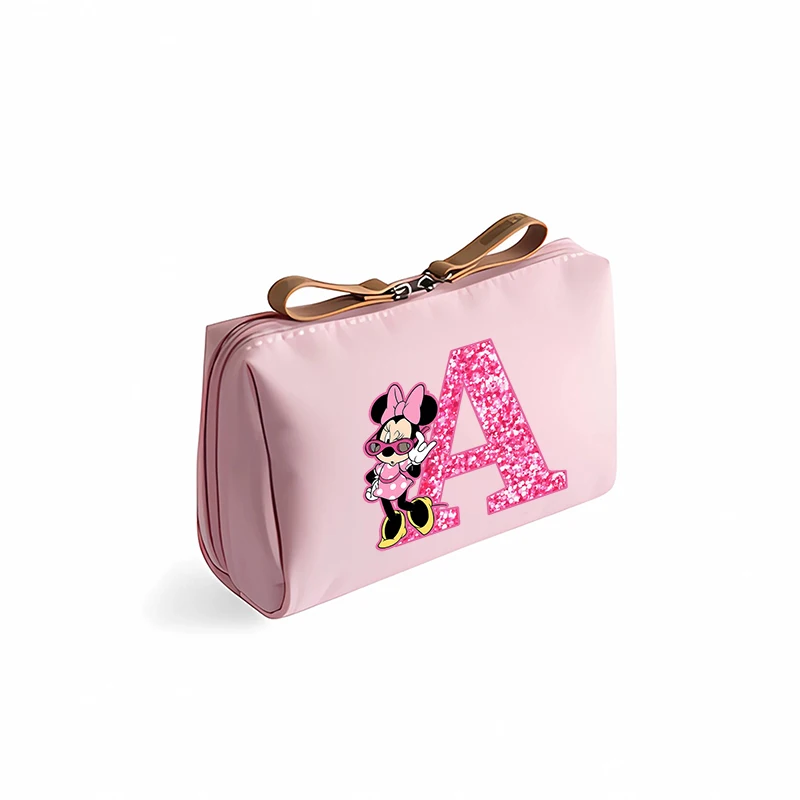 Minnie Mickey Mouse Disney Lady Makeup Bag borsa cosmetica da donna lettera Cartoon Anime Bags Terylene Makeup Girls regali di compleanno