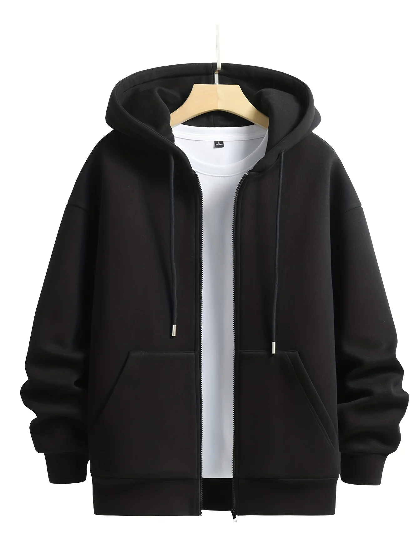 Men's Autumn and Winter Zipper Hoodie Casual Stylish Versatile Fleece-lined Warm Unisex Streetwear Casual Trendy Oversized