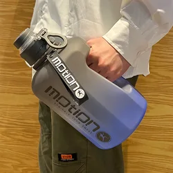 Large Capacity Sports Water Bottle, Outdoor Fitness Kettle, Gradient Plastic Water Cup, Students Portable, Big Ton Barrel, 2.2L
