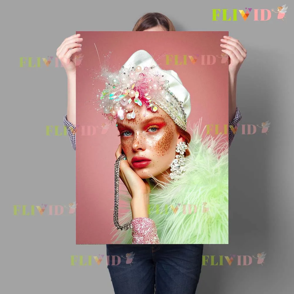 Fashion Girl Modern Woman Portrait Prints Poster Wall Art Canvas Painting Home Decor Wall Pictures For Living Room Unframed