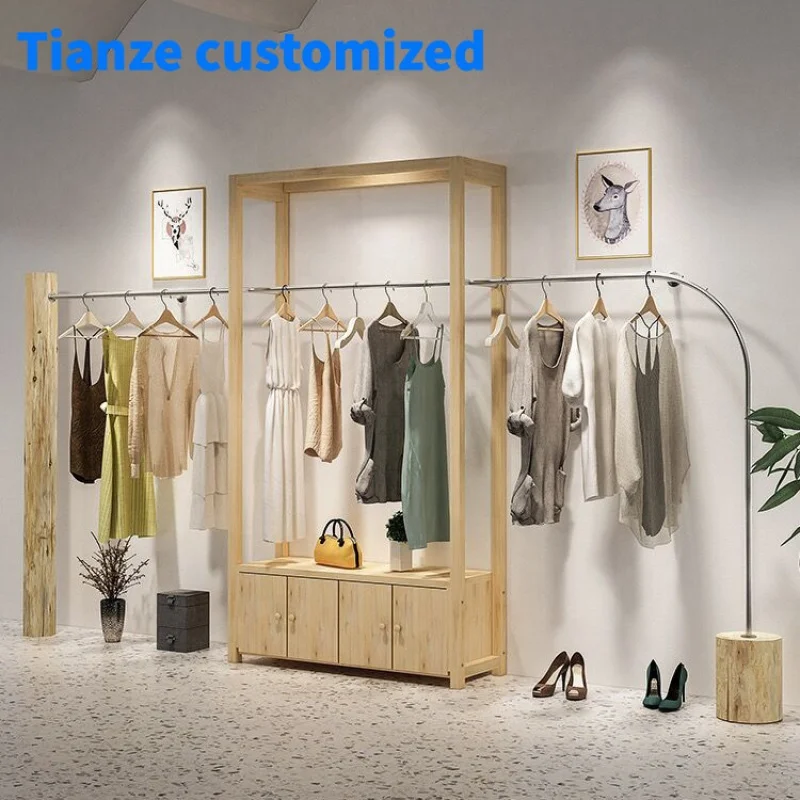 

[Customized]Custom shopping mall garment store decoration stainless steel women clothing store kiosk