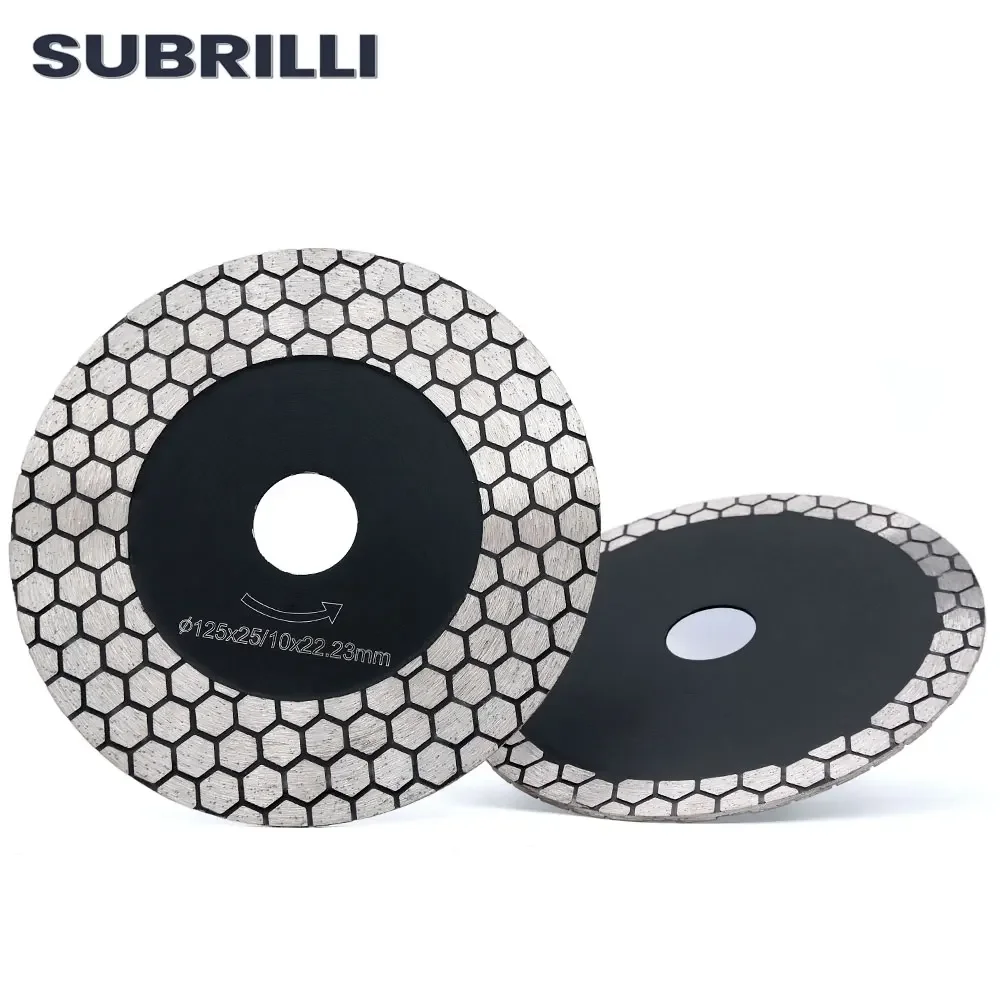 SUBRILLI 125Mm เพชรตัดใบมีดเซรามิคกระเบื้องพอร์ซเลนหินอ่อน5นิ้วเพชรล้อเจียรสำหรับลูกหมู