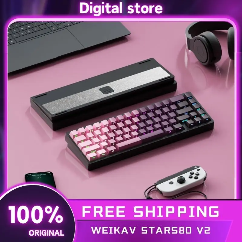 Weikav Stars80 V2 Mechanical Keyboard Kit 3Mode 2.4G Wireless Bluetooth Keyboard Rgb Customized Support Qmk/Via Accessories Gift