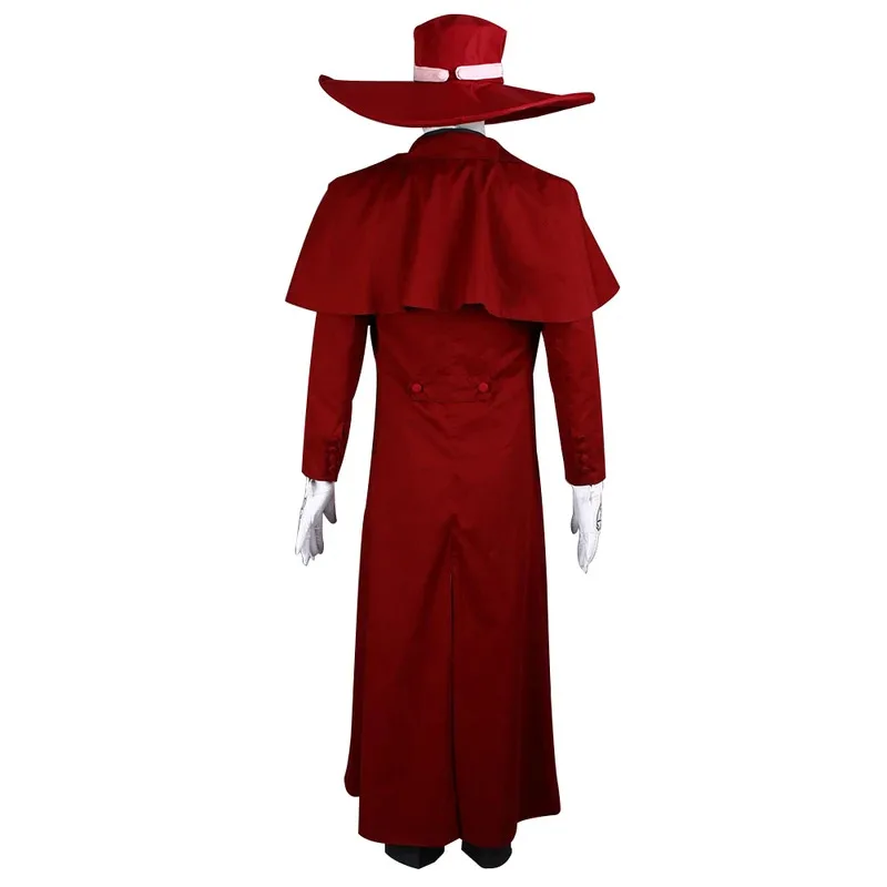 qq681SingXeng Anime Hellsing Alucard Vampire Hunter Cosplay Costumes With Hat Halloween Carnival Suit Customize