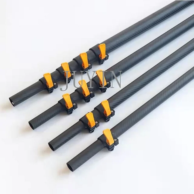 伸縮式カーボンファイバーロッド9m10m12m調整可能検出およびクリーニング延長ロッド工場直販