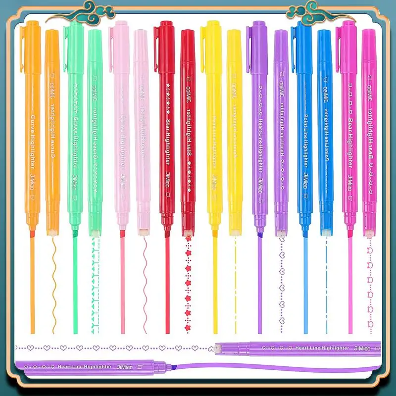 

ABJG-16 шт. Набор хайлайтеров для ручек с 8 различными кривыми для раскрашивания, для детей