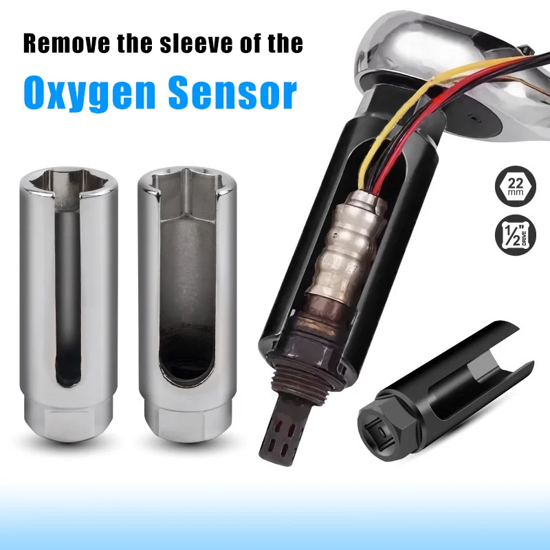 Clé à douille carrée de 1/2 pouce pour la suppression de la sonde lambda, ajustement universel, accessoires automobiles professionnels