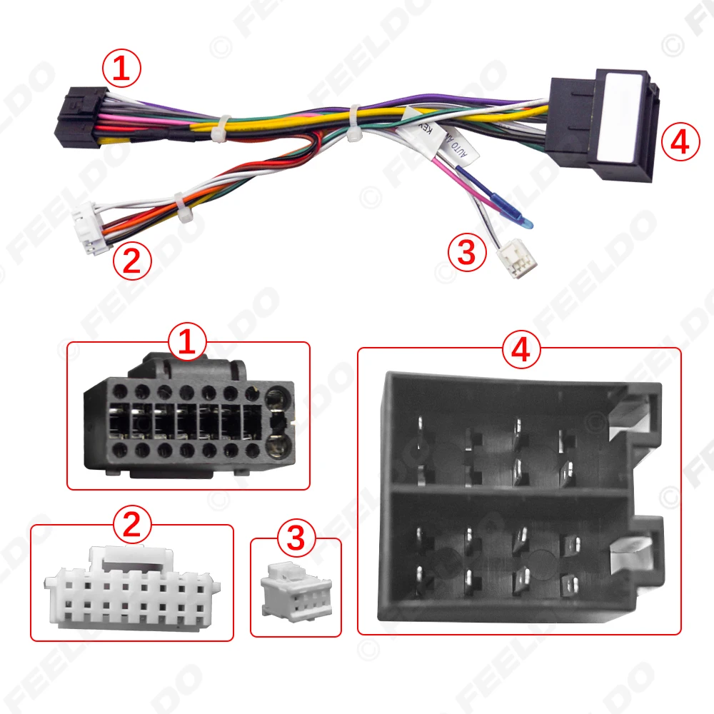 Car 16pin Power Cord Wiring Harness Adapter For Fiat Linea/Panda 2006-2012 Installation Head Unit