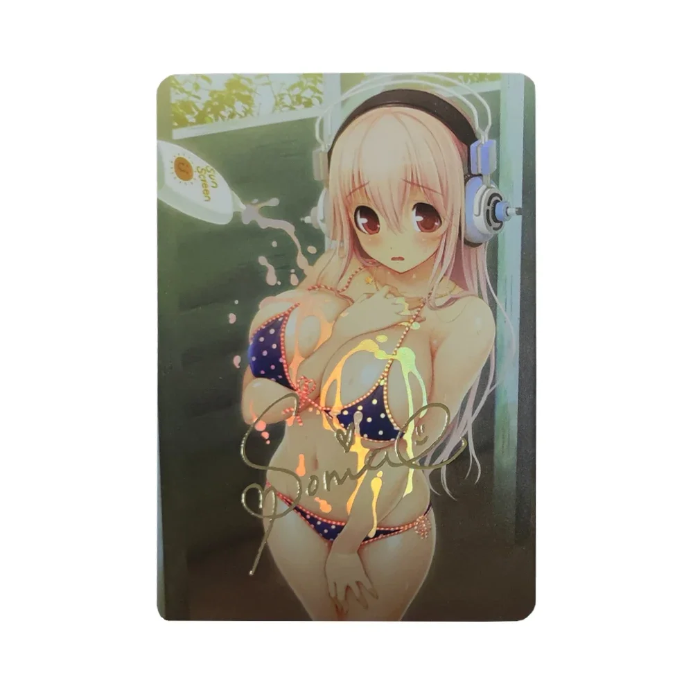 Tarjeta Flash SUPERSONICO de estampado en caliente, tarjeta de firma ACG, tarjetas de colección de juegos de Anime clásicos Kawaii, juguetes de