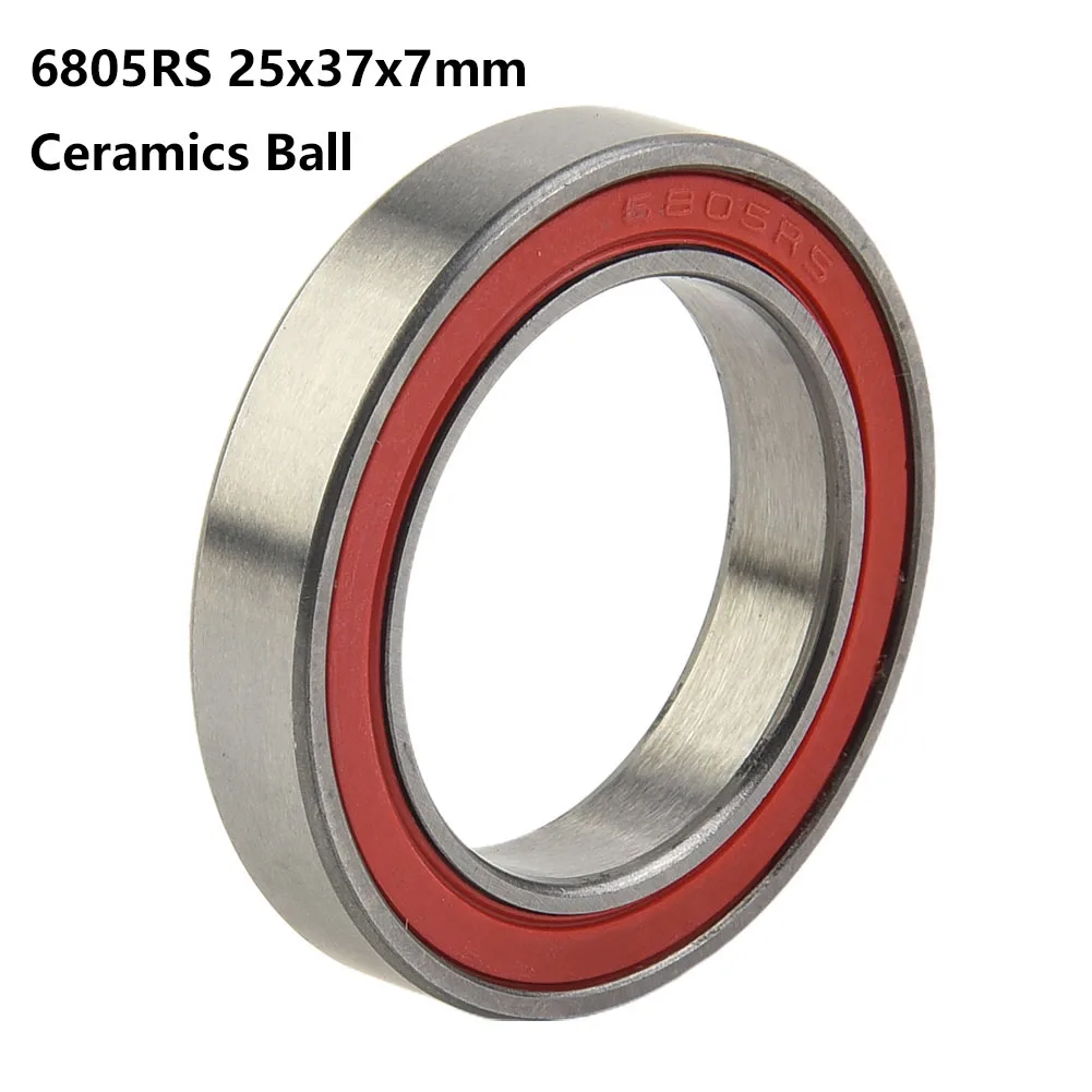 

Reliable Ceramic Ball Bearing 6805RS for Bike Bicycle Bottom Bracket, Steel+Ceramic Material, Silver+Red Color, 25x37x7mm Size
