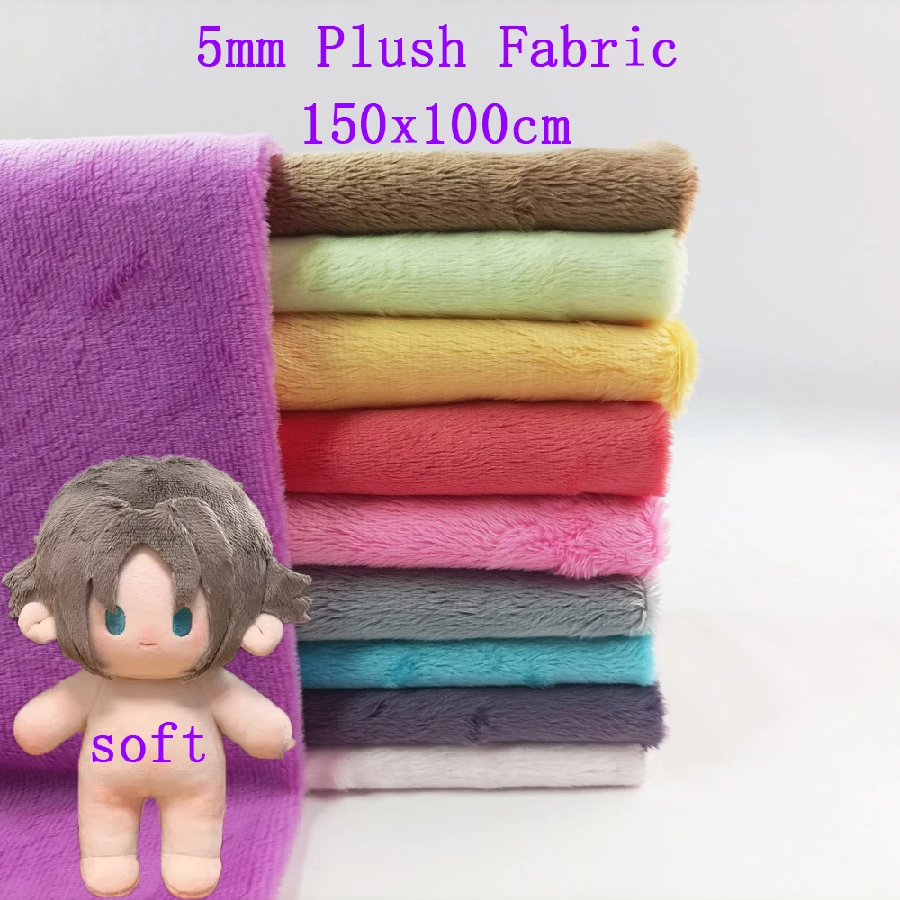 Sewbato150x100cm Eco-friendly Faux Fur Fabric 5mm Antibacterial Soft Minky Fabric Colourful Handmade Dolls/clothing plush Fabric