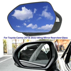 Auto Replacement Wide Angle Anti-Glare Left Right Blue Heated Wing Rearview Mirror Side Glass for Toyota Camry 2018-2022