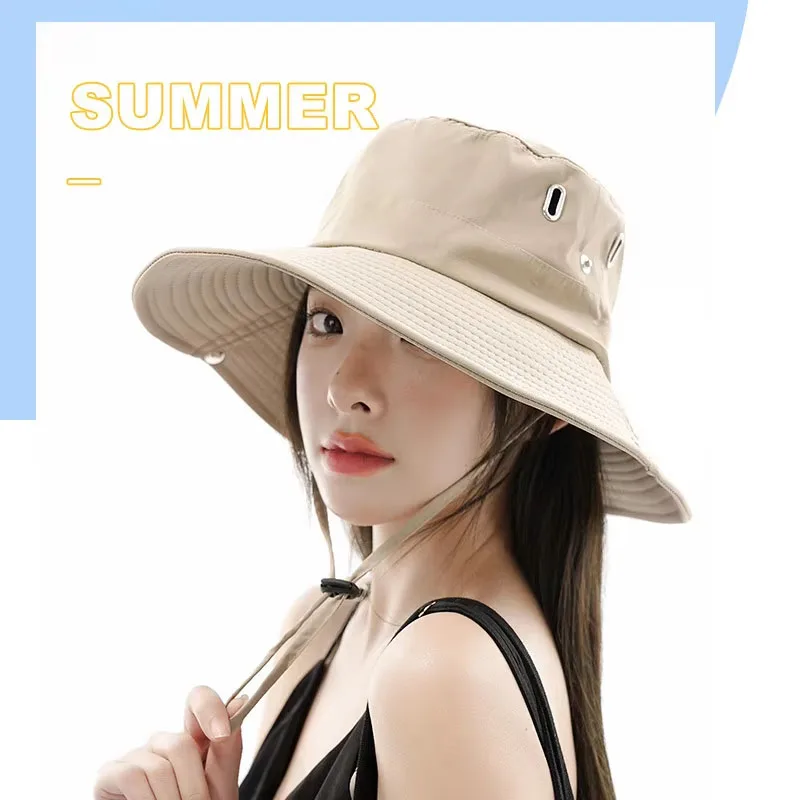 

1 summer fisherman hat, outdoor sun hat, solid color portable sun hat