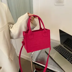 Bolso de mano con patrón de cocodrilo de fieltro para mujer, Mini bolso cruzado cuadrado, monedero de cuero Pu de Color sólido, bolso de hombro pequeño de moda 2024