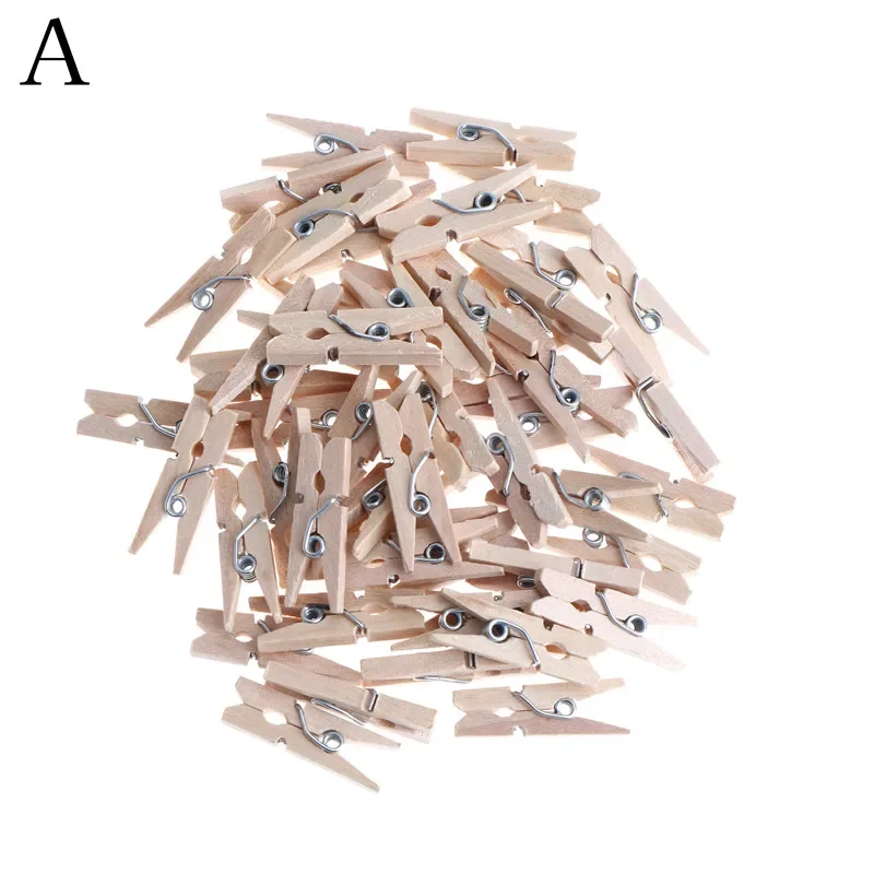 10Pcs  Natural Mini Spring Wood Clips Clothes Photo Paper Peg Pin Clothespin Craft Clips Party Home Decoration