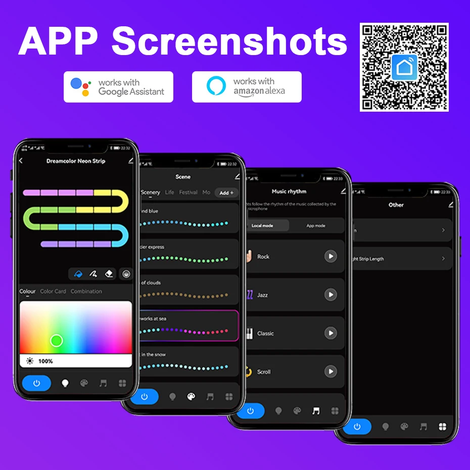 Tuya-Bande Lumineuse LED Intelligente DC12V Dreamcolor RGBIC Néon, Télécommande Wifi, Flexible RVB, Fonctionne avec Alexa Google Home