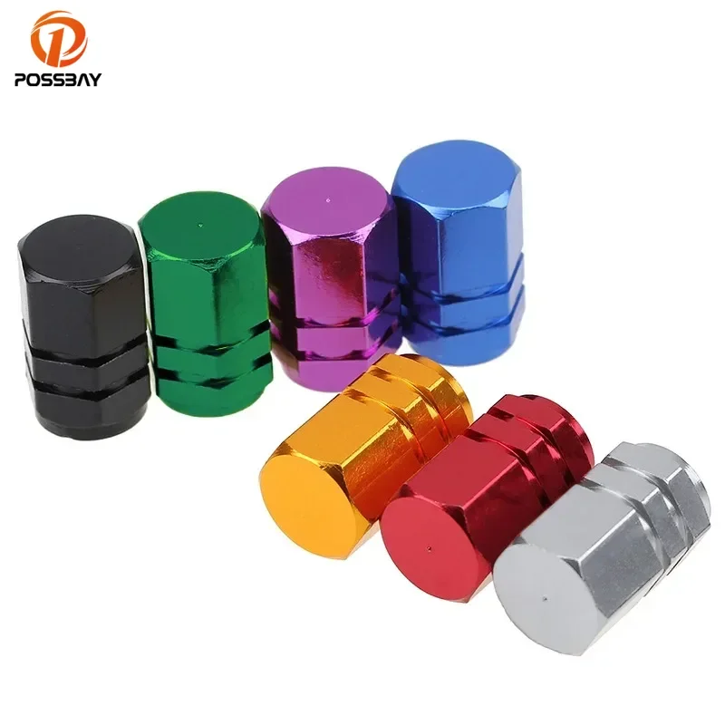 4pcs Tire Accessories Wheel Tyre Tire Valve Stems Air Dust Cover Screw Caps Car Motorcycle Truck Bike Purple Green Silver