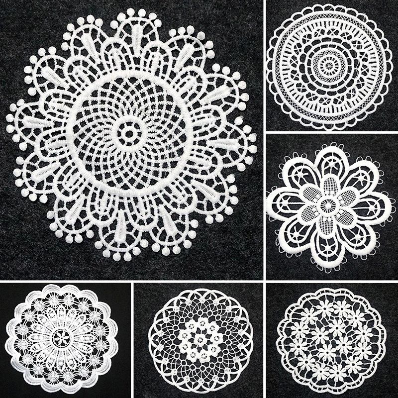 Natale ricamo fiore Applique tavolo tovaglietta tazza Pad copertura tazza da caffè bevande sottobicchieri per occhiali capodanno tazza Mat