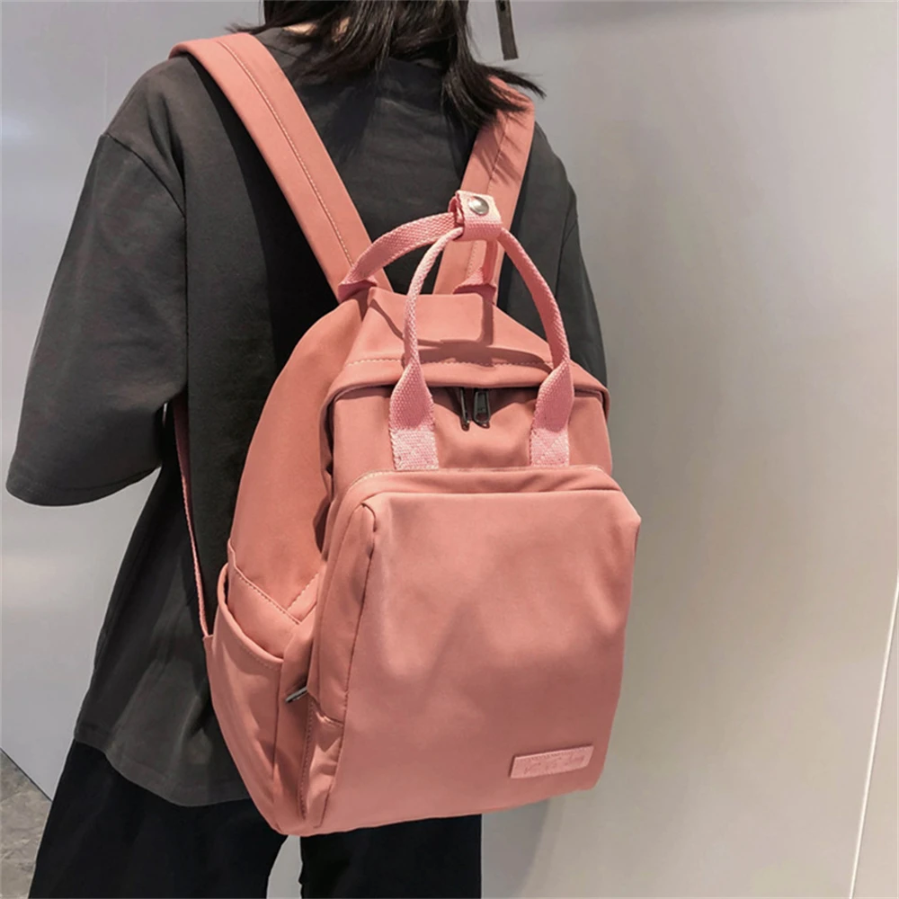 Mochila multifuncional de nailon para mujer, bolso de hombro de alta calidad, de Color sólido, a la moda, para estudiantes, novedad de 2023