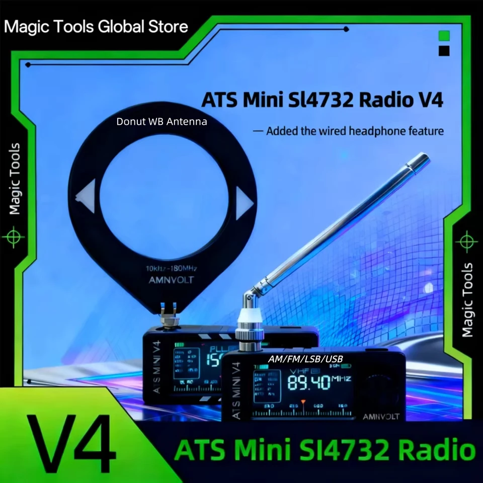 AMNVOLT V4B ATS MINI SI4732 All Band DSP Radio FM/AM/SSB/LSB/USB