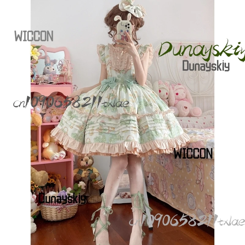 تنورة لوليتا الريفية فستان لوليتا صيفي يومي أزياء تنكرية أنيمي إكسسوارات جيراي كي أزياء الهالوين أزياء نسائية للحفلات التنكرية