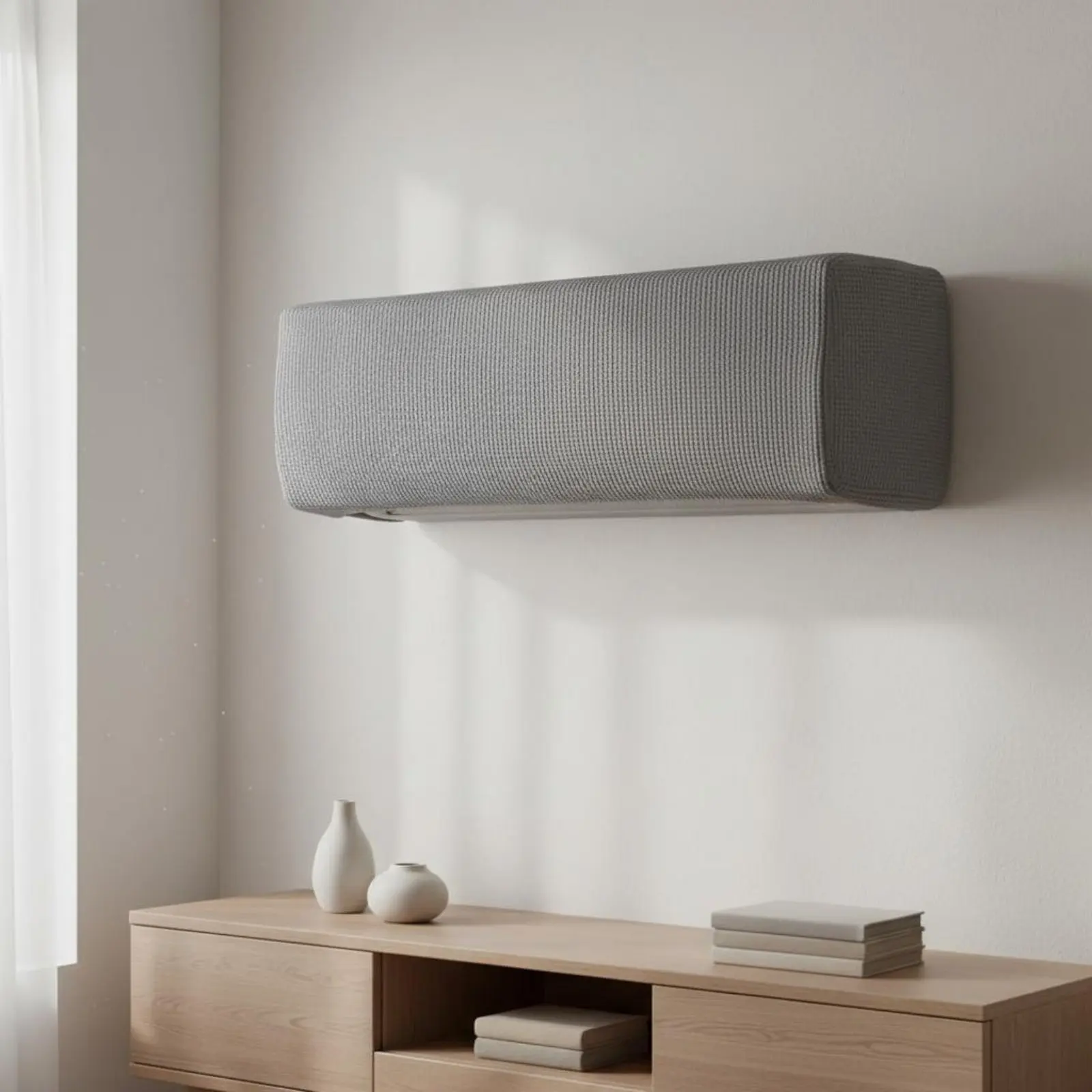 

Full Wrap Air Conditioner Cover Stretchable Stretch Air Conditioning Cover Home Textile Simple Solid Color Easy to Install