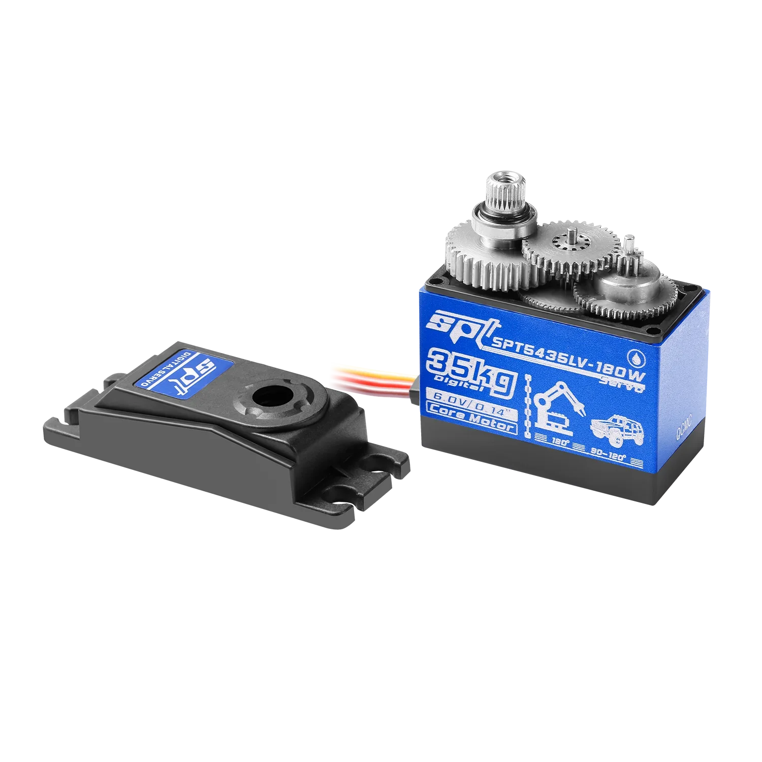 SPT 5435LV-180W 35KG防水メタルギアデジタルサーボ25Tサーボアームテスター RCカー ドリフトクローラー 固定翼ボート ロボット用