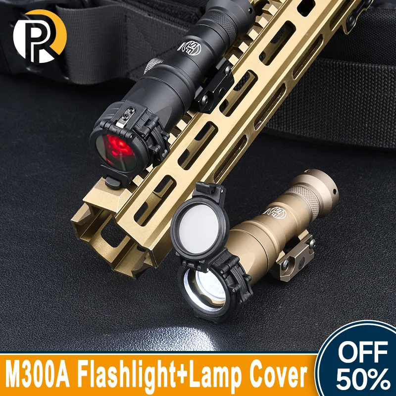 WADSN SF Surefir Tactical M300 M300A Flashlight White Light Hunting Weapon Airsoft Accessories With Diffuser IR Light Lamp Cover