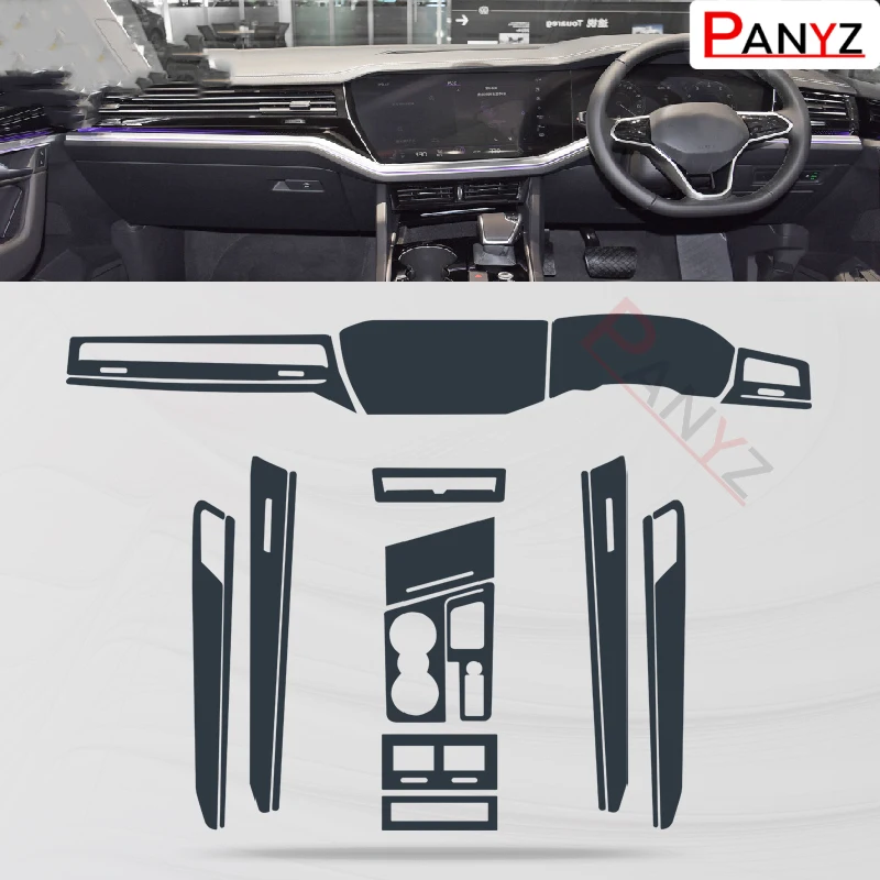 For Volkswagen Touareg 2019-2021Car Interior Center Console Transparent TPU Protective Film Anti-scratch Repair Film Accessories