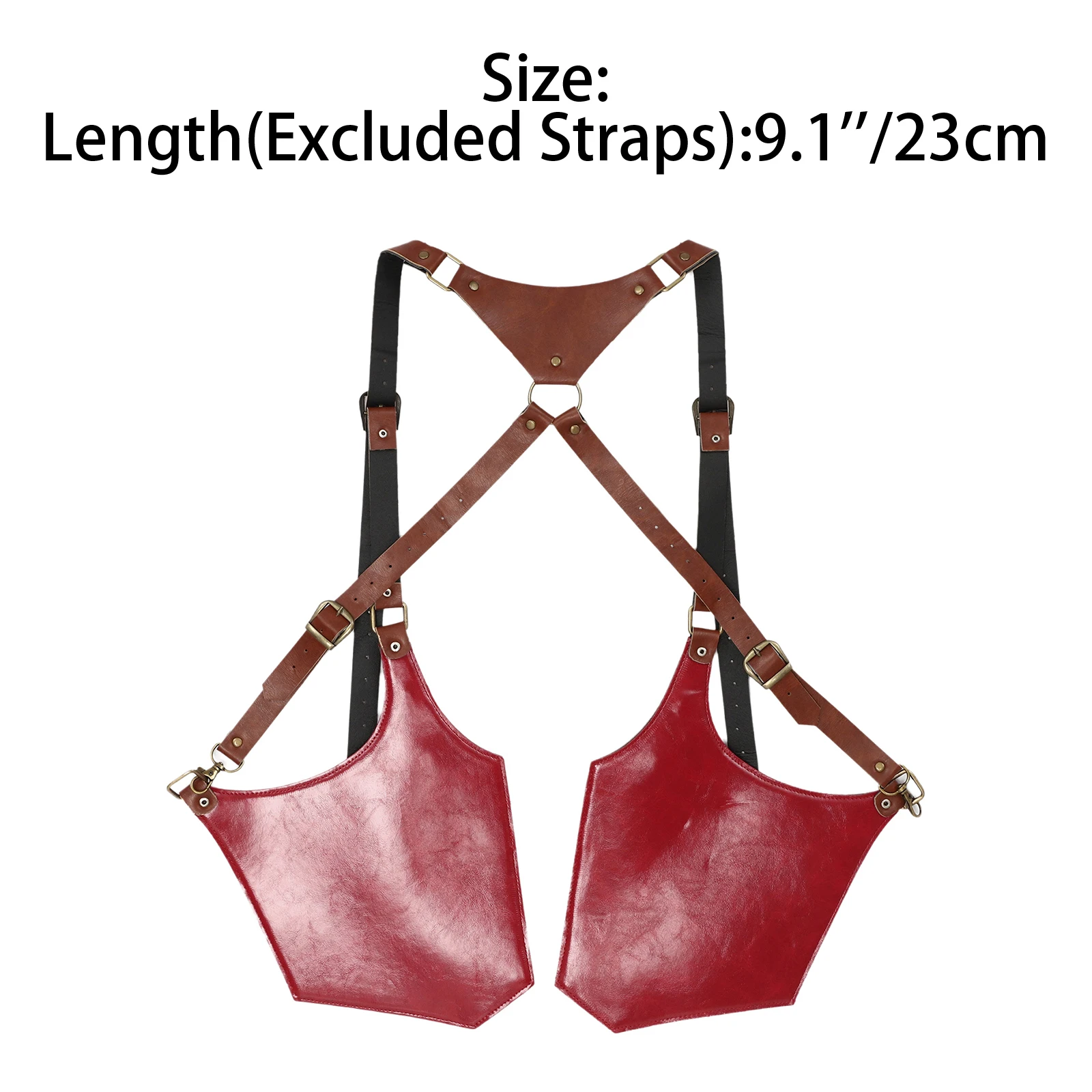 Erwachsene Männer Retro Vintage Doppel Schulter Achsel Tasche Kostüm Zubehör für Mottoparty Outdoor-Aktivitäten Taschen Tasche Westen