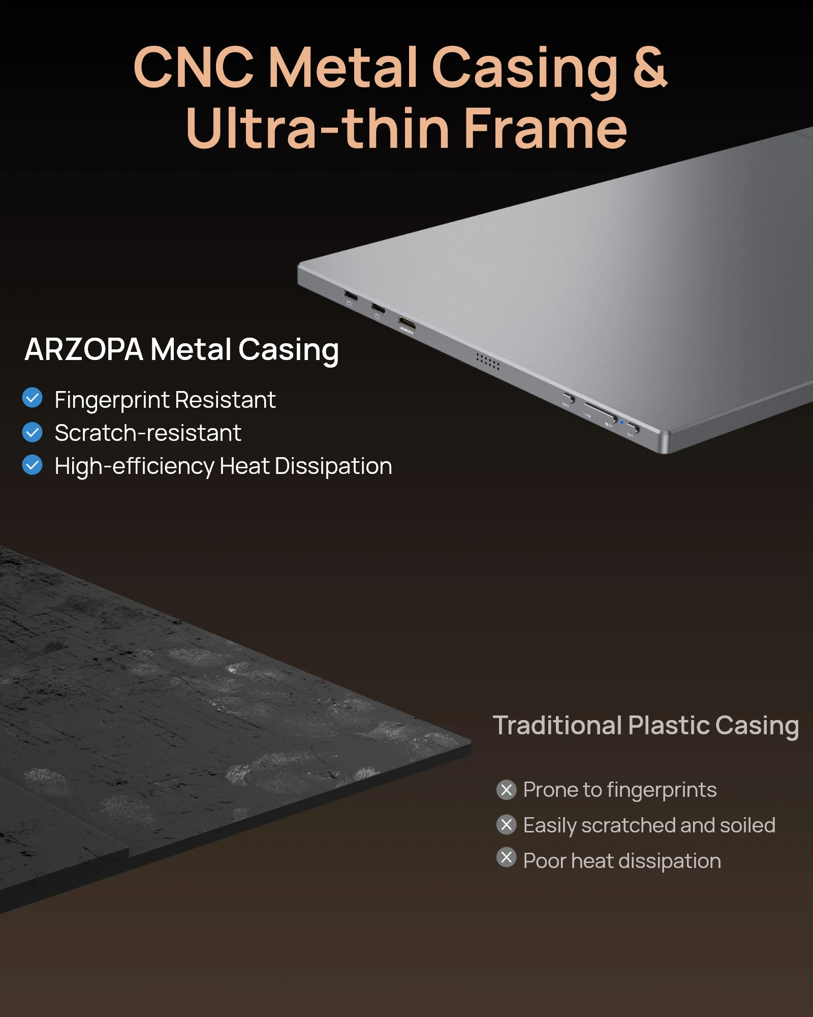 ARZOPA 16.1'' 180Hz 2.5K Przenośny Monitor, 2560x1440 QHD 107% SRGB, Zewnętrzny Drugi Ekran do Laptopa, PC, PS5, Mac, Xbox-Z3FC — zdjęcie produktu 6