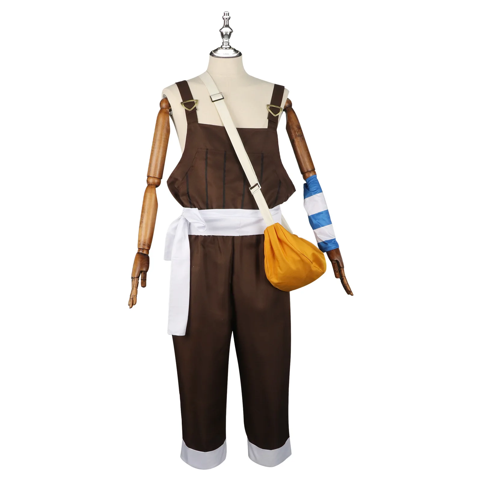 Anime UUsopp Cosplay Costume Brown Rompers Uniform T-shirt Scarf Full Set Adult Man Carnival Halloween Suit 5PCS Accessories view 4